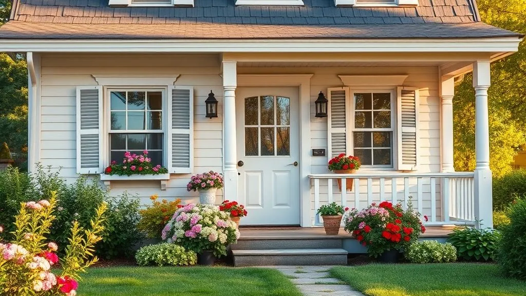 15+ Charming Cottage House Ideas to Inspire Your Dream Home 7 Cottage with bay windows and flower-filled window boxes.