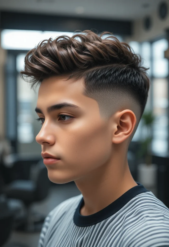 Curly Haircuts for Kids Boys: Trendy Styles Parents Will Love 2 Boy with curly fade haircut, clean taper fade and natural curls.