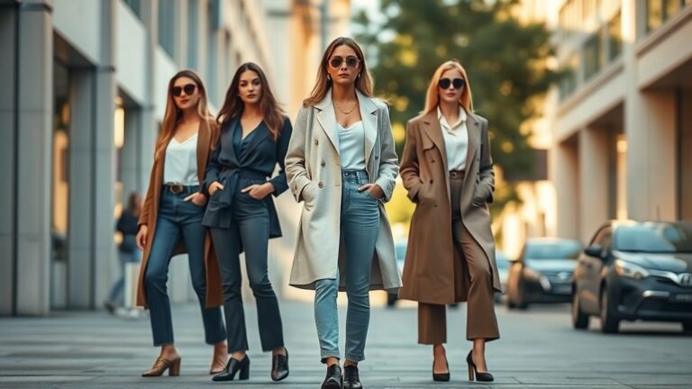 Stylish woman showcasing versatile outfit ideas for every occasion — from casual to elegant looks in a modern city setting.