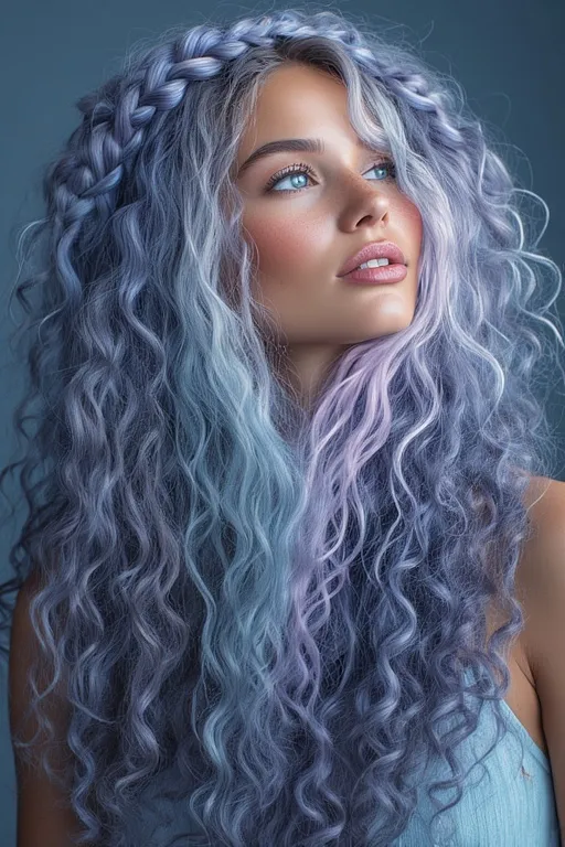 Trendy curly hairstyles for every occasion 11 Woman with braided curly hairstyle blending braids and curls beautifully.