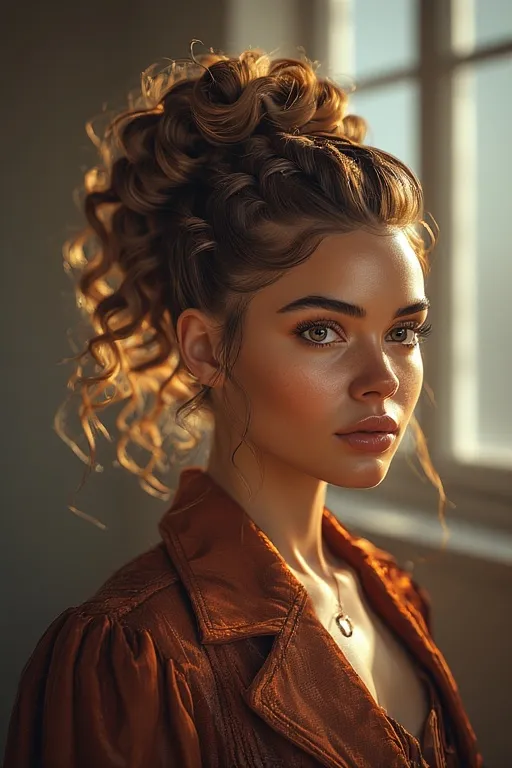 Beautiful braided curly hairstyles 5 Woman with a braided ponytail and curly ends for a modern, stylish look.