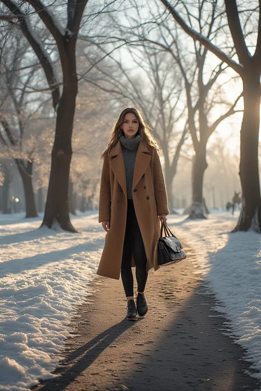 10+Winter Fashion Inspo Outfits Ideas 11 Casual chic winter outfit with oversized sweater, wool leggings, and camel coat — cozy elegance for cold days.