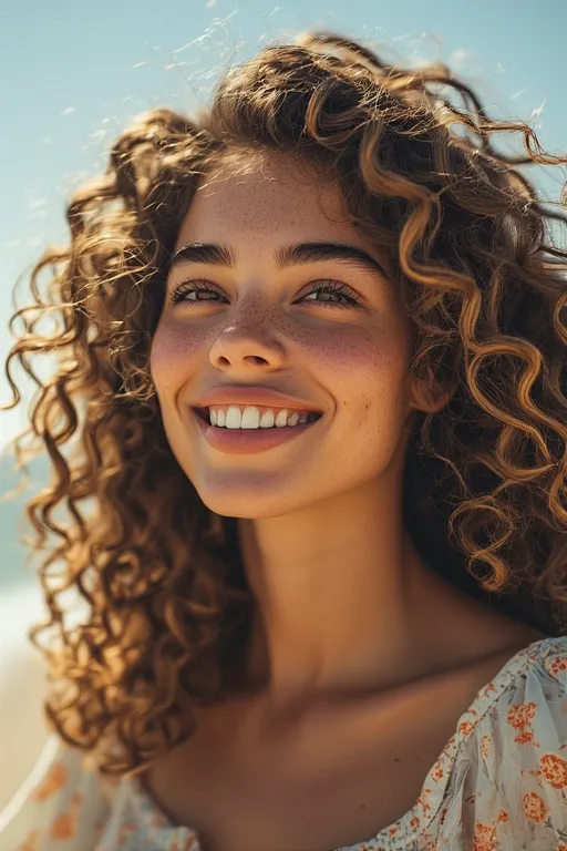 Gorgeous Curly Hairstyles to Embrace Your Natural Beauty 2 Woman with natural curly hair showcasing volume and beauty in an effortless outdoor look.