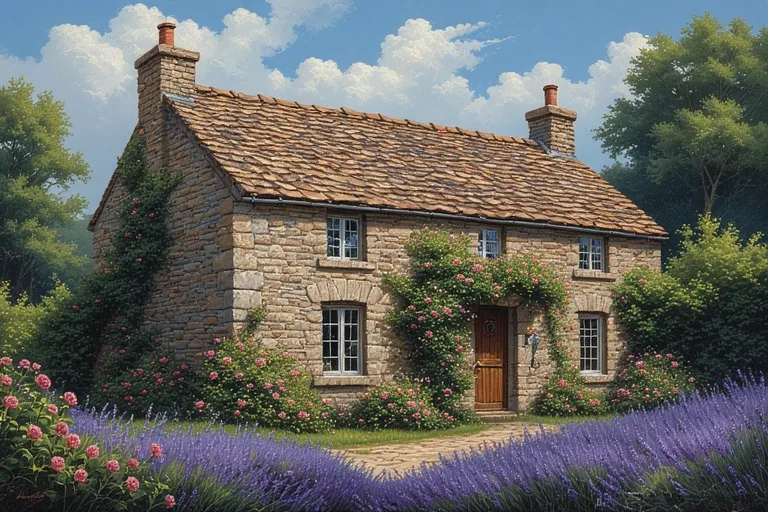 20 Cottage House Ideas You Will Love 9 Charming Stone Cottage with Lavender and Roses