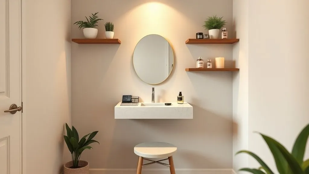 Vanity Decor Ideas for a Stylish Home 6 Compact vanity in 16:9 full view with space-saving design and minimal makeup setup.