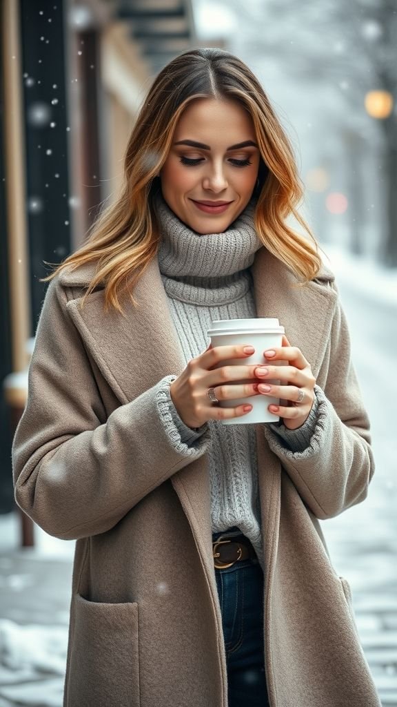 Winter Fashion Inspo: Stylish Cold-Weather Outfits for 2025 9 Woman in layered winter outfit showing cozy and stylish layering techniques.