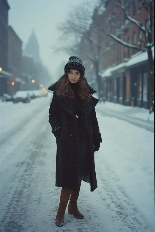 All-black winter outfit featuring wool coat, knitwear, and boots for cozy yet chic cold-weather style.