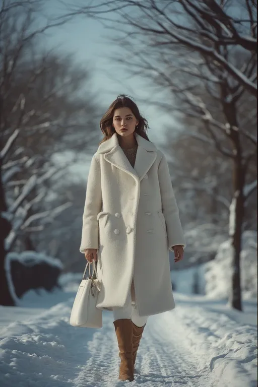 10+Winter Fashion Inspo Outfits Ideas 7 All-white monochrome winter outfit featuring wool coat and suede boots — elegant minimalist cold-weather style.