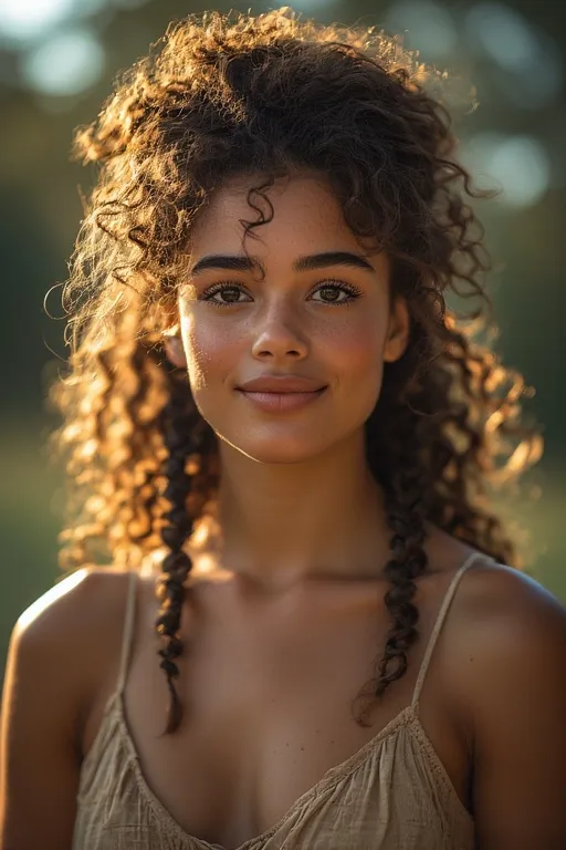 Beautiful braided and curly hairstyles guide 3 Natural curly hair with small braids showing texture, shine, and volume.