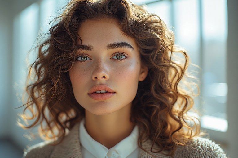 "Everyday glam hairstyle featuring soft, voluminous curls and a polished, elegant look that blends effortless beauty with sophistication."