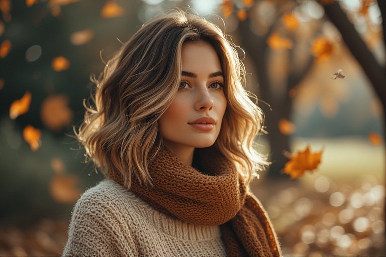 Trendy fall hairstyles 2025 featuring layered cuts, soft waves, and warm highlights for the autumn season.