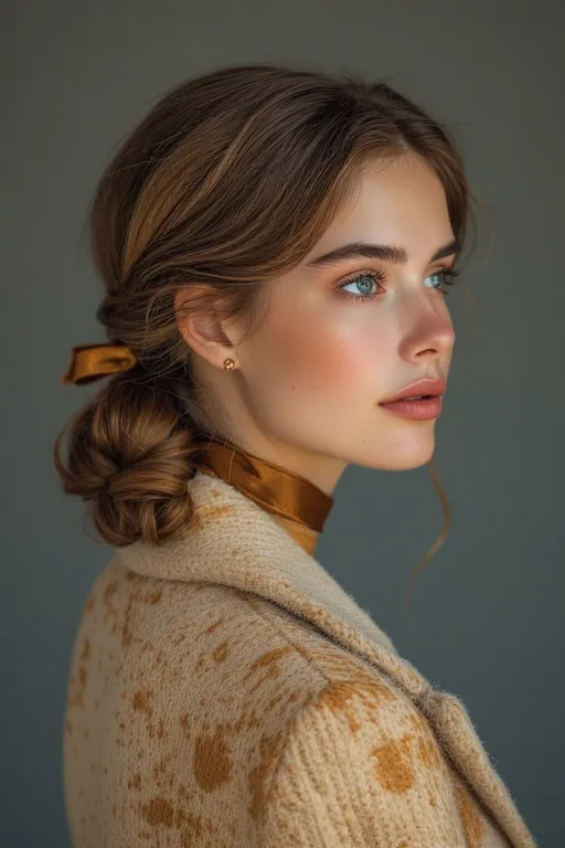 Fall Hair Styles For Cozy Autumn Look 2025 6 Fall-inspired braided hairstyle with decorative gold accessories.