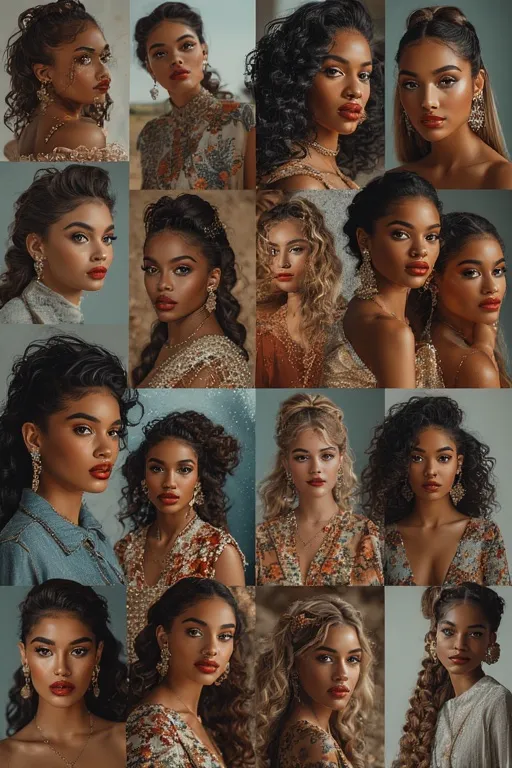 Fashion and hairstyle inspirations from icons such as Audrey Hepburn, Rihanna, and Zendaya.