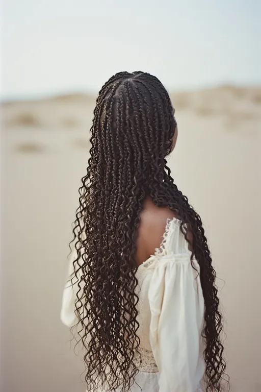 Beautiful Braided Curly Hairstyles 10 Feed-in braids with curly ends combining structure and softness.