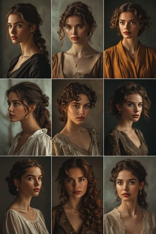 Hairstyle inspiration for different occasions with matching fashion looks.