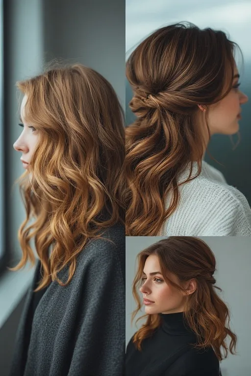 Seasonal hairstyle inspiration for spring, summer, autumn, and winter fashion trends.