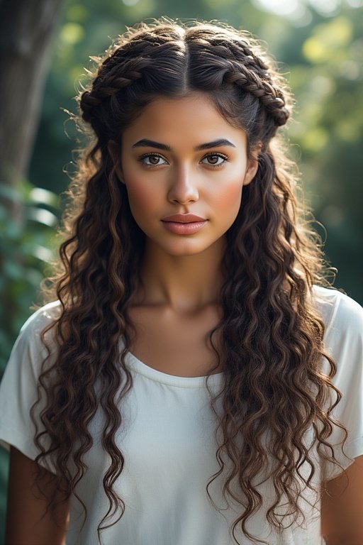 Braided & Curly Hairstyles 4 Hairstyle featuring half braids and half curly hair for a polished yet effortless look.