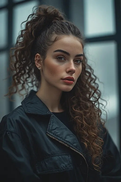 Trendy curly hairstyles for every occasion 6 Woman wearing a high curly ponytail hairstyle with defined curls