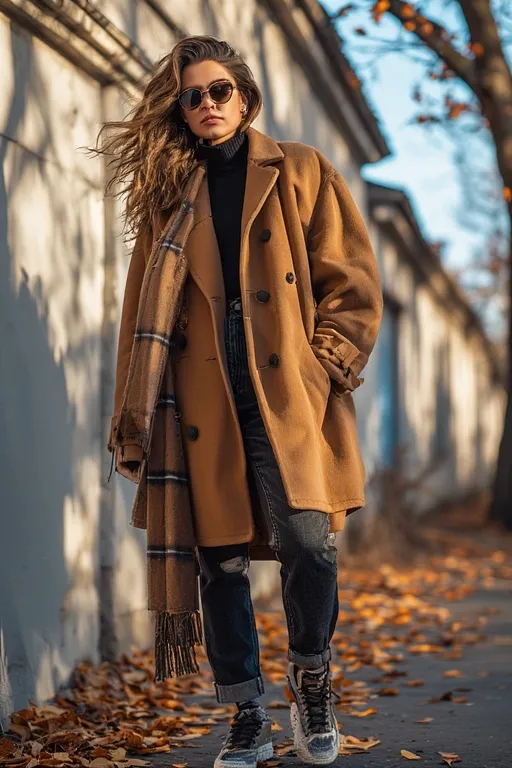 Chic Fall Outfits to Stay Cozy and Stylish This Season 10 Trendy layered fall street-style outfit combining casual comfort and modern layering techniques.