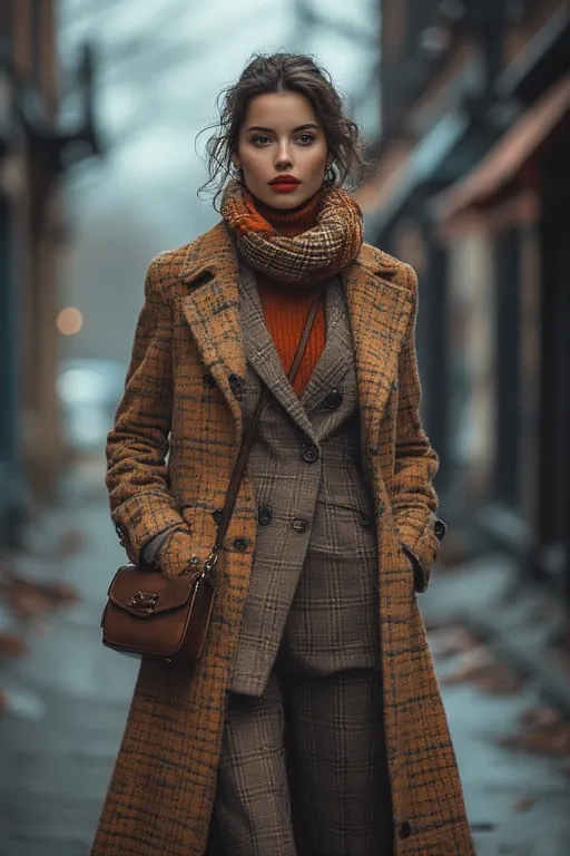 Fall Outfits Ideas For Cool Weather Style 4 Layered fall outfit with turtleneck, blazer, and long coat for chic cool-weather style.