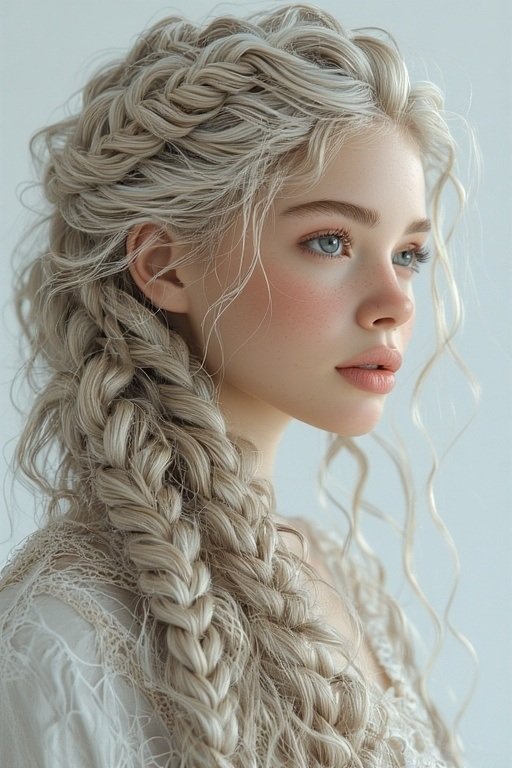 Braided & Curly Hairstyles 11 Long layered hairstyle combining braids and curls for a bold, fashionable statement.