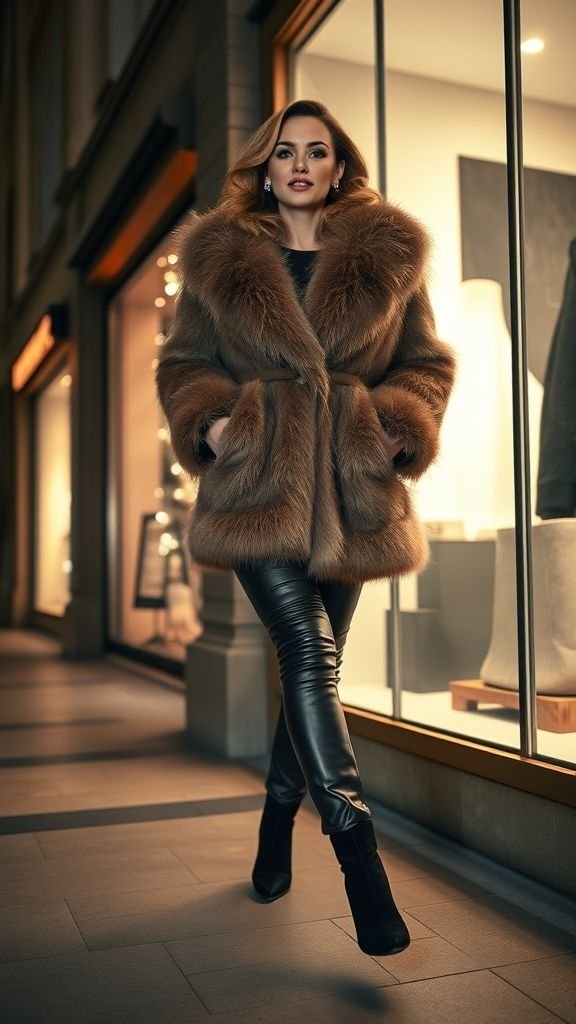 Winter Fashion Inspo: Chic Looks to Stay Warm 7 Woman in faux fur coat showing luxurious and stylish winter fashion.