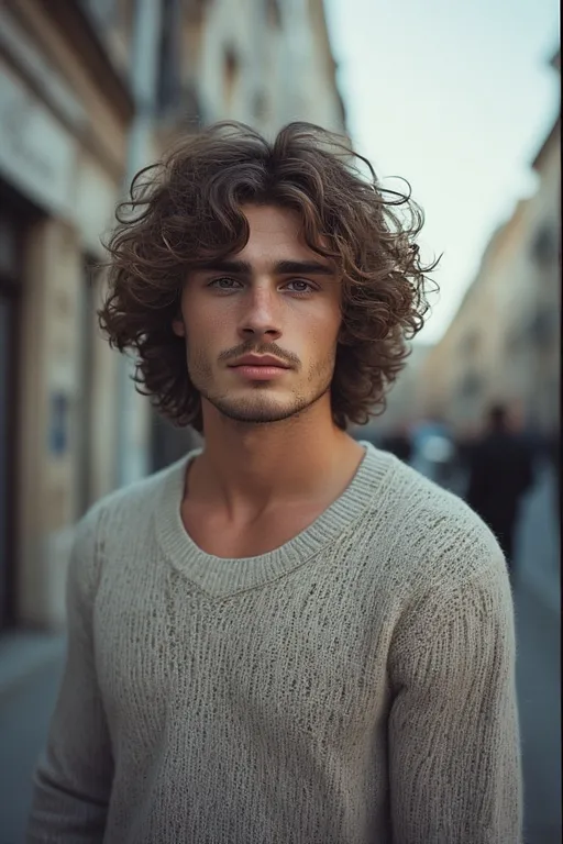 Curly hair mens styles trendy looks 4 Medium-length curly hairstyle for men with natural bounce and volume