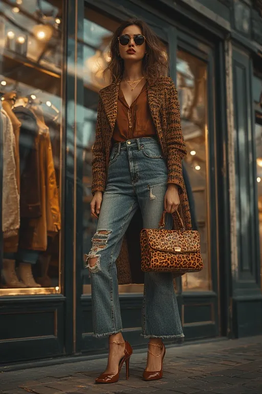 10+Chic Street Style Outfits Ideas 11 Chic street outfit mixing luxury handbag with thrifted denim and designer heels.