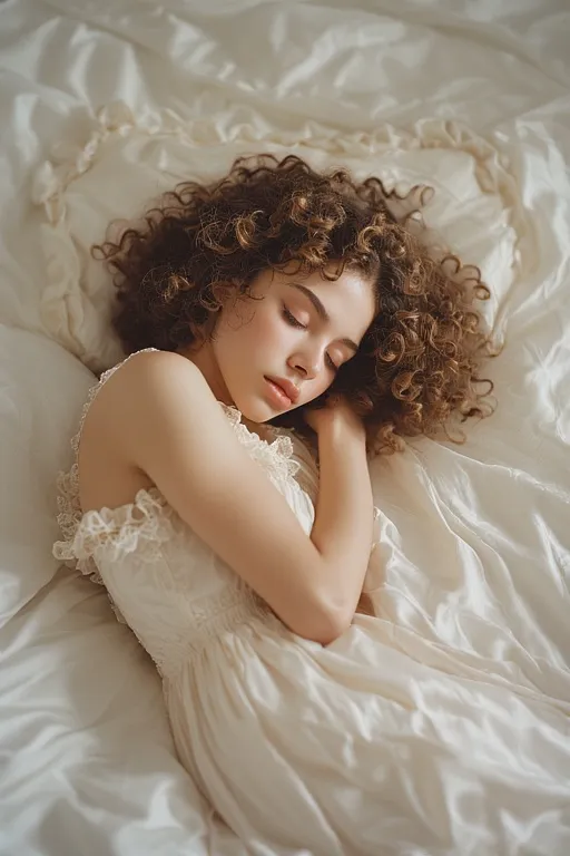 Gorgeous Curly Hairstyles to Embrace Your Natural Beauty 11 Nighttime curl care with satin pillowcase and bonnet protecting curls from frizz.