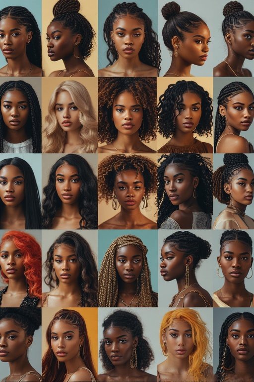 Diverse people with customized 2025 hairstyles celebrating individuality and authentic self-expression.