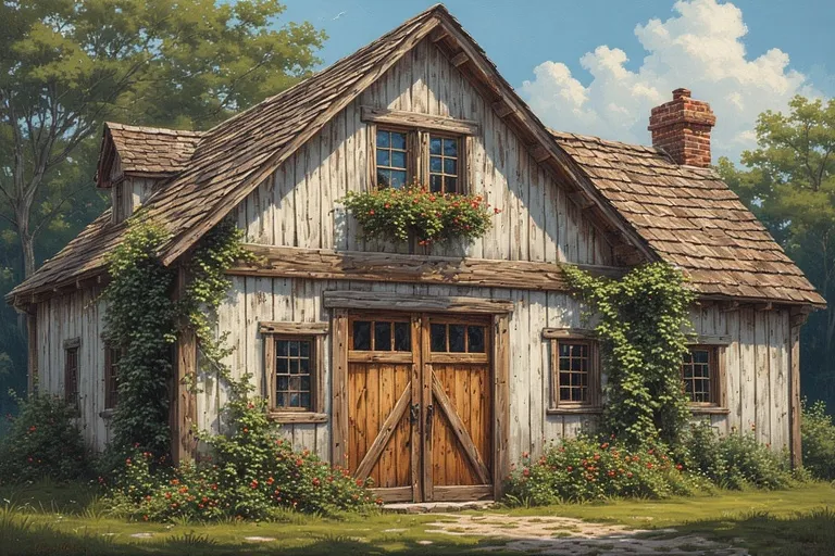 20 Cottage House Ideas You Will Love 21 Full 16:9 view of rustic farmhouse cottage with barn doors.