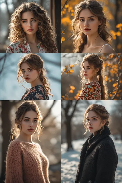 Chic Winter Style Looks for a Cozy & Trendy Season 9 Seasonal fashion and hairstyles evolving throughout the year, from spring to winter.