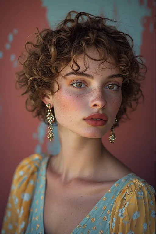 Gorgeous Curly Hairstyles to Embrace Your Natural Beauty 8 Trendy short curly hairstyle emphasizing confidence, personality, and modern flair.