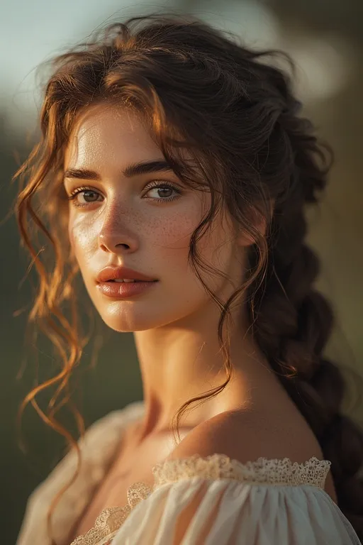 Beautiful braided curly hairstyles 6 Woman with side braids and loose curls creating a soft, romantic look.