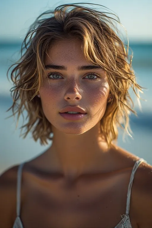 Beachy wave hairstyle offering a blend of casual and chic beauty.