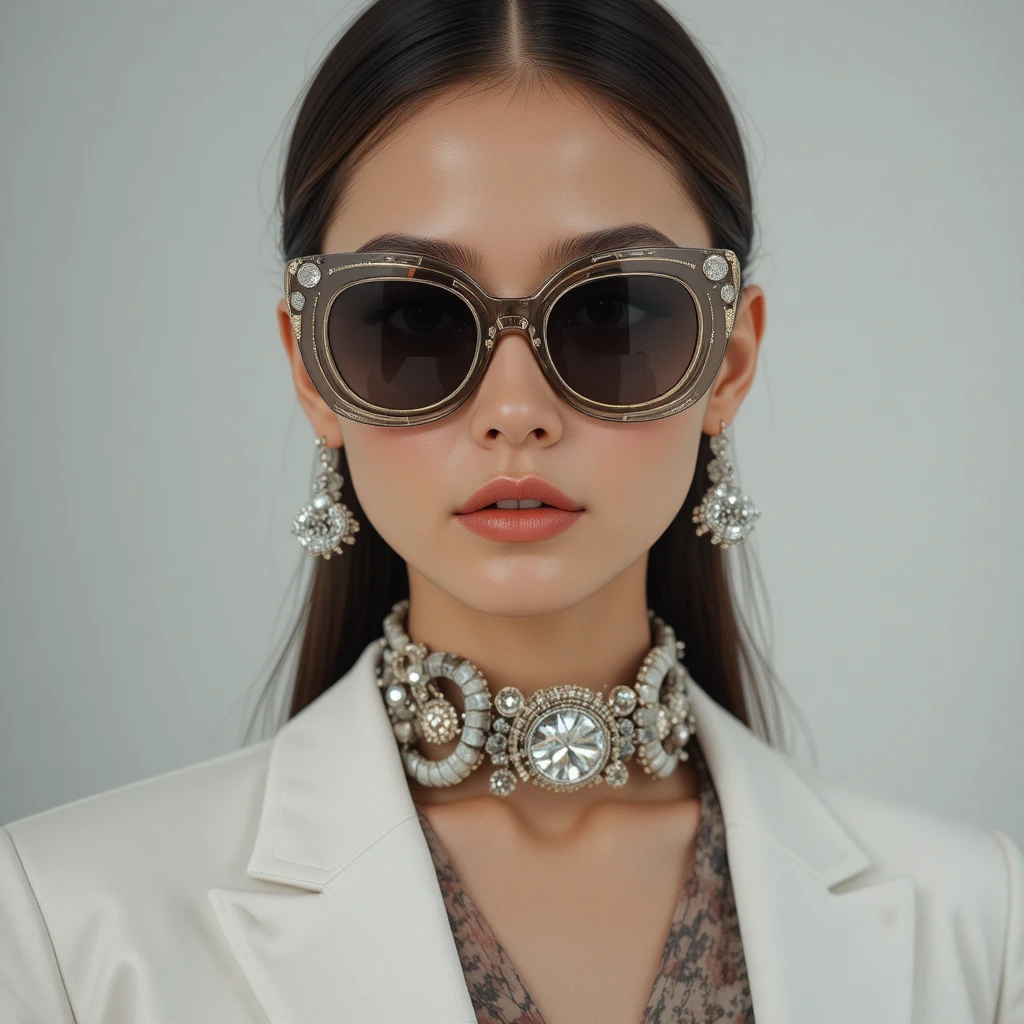 Street Style 2025: The Ultimate Guide to Modern Urban Fashion 10 Close-up of a stylish model wearing bold statement jewelry and a metallic handbag, showcasing the 2025 statement accessories trend.