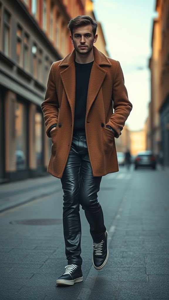 Stockholm Style: Effortless Scandinavian Fashion Defined 8 Stockholm street style with leather trousers, wool coat, and sneakers