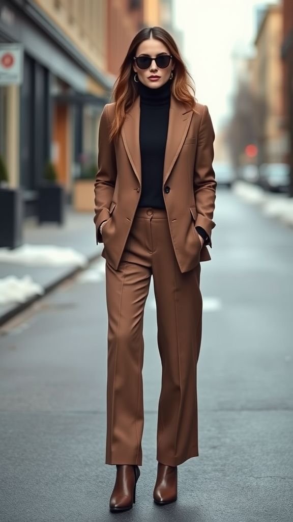 Winter Fashion Inspo: Chic Looks to Stay Warm 10 Woman in tailored blazer layered for a polished winter look.