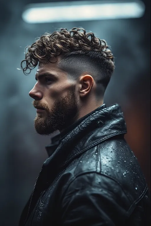 Curly hair mens styles trendy looks 5 Curly undercut men’s hairstyle featuring bold contrast and stylish texture.
