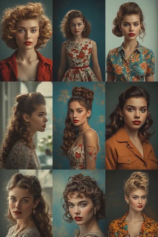 A visual evolution of fashion and hairstyles from past to present, featuring diverse looks and cultural styles.