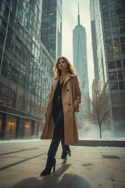 10+Winter Fashion Inspo Outfits Ideas 3 Fashionable winter look with oversized trench coat, black pants, and boots — modern street style with comfort and structure.