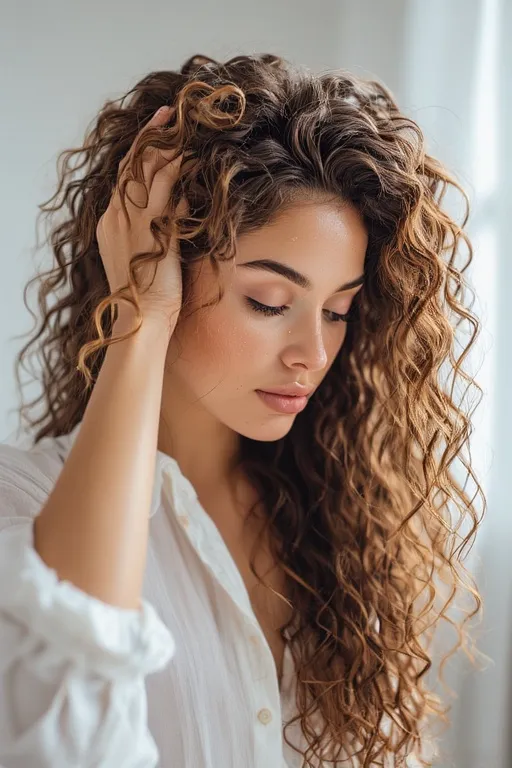 Shiny and moisturized curly hair showcasing healthy hydration.