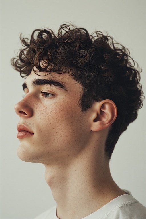 Curly Hair Men’s Styles 6 Short curly crop hairstyle with natural texture and clean, neat edges