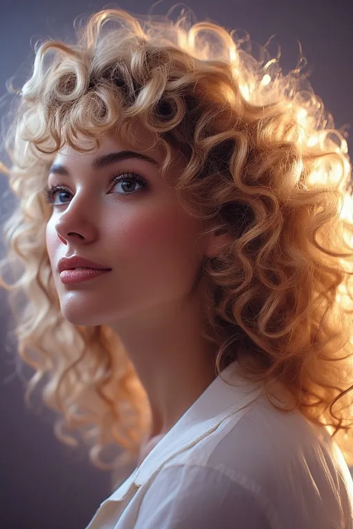 Voluminous blowout hairstyle with luxurious soft curls and movement.