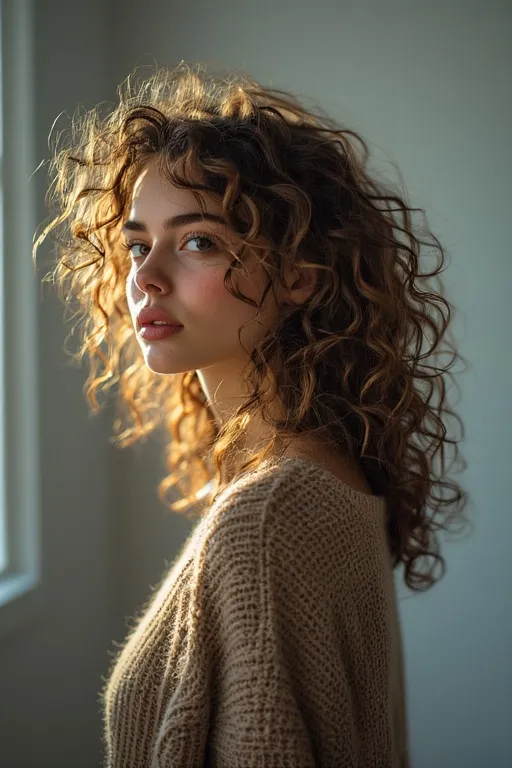 Trendy curly hairstyles for every occasion 3 Woman with voluminous layered curly hair styled with soft, bouncy curls.