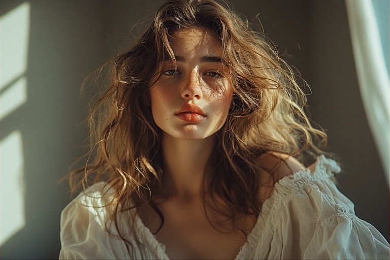 Woman with loose wavy hair and natural makeup showing effortless everyday glam