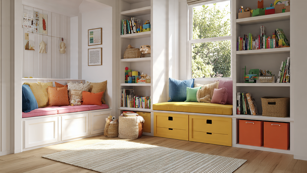 16 Whimsical Kids Room Ideas to Brighten Your Home Decor 17 Kids room with hidden storage, playful decor, and open layout.