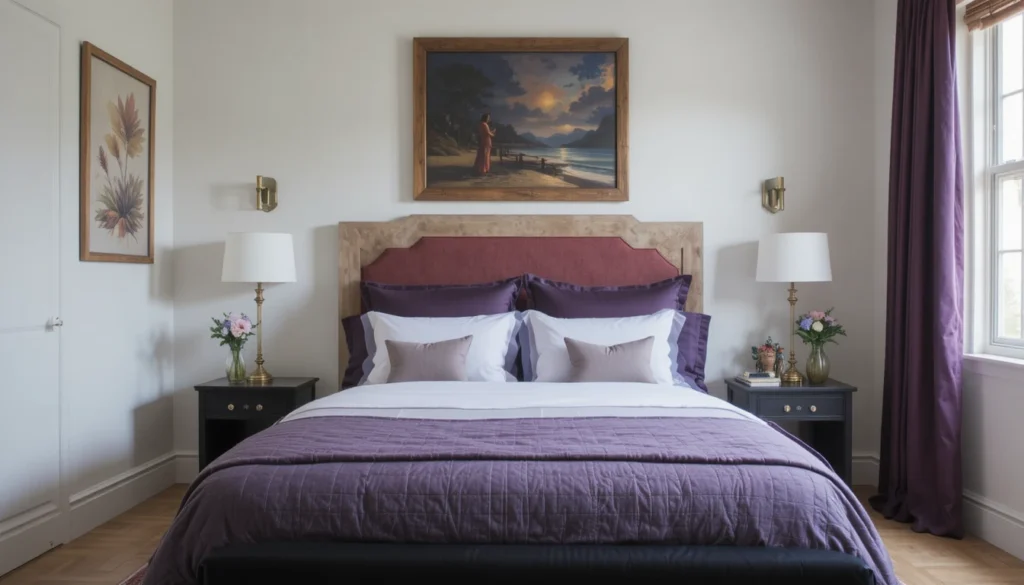 Modern Bedroom Ideas for a Dreamy Space 11 Modern bedroom decorated with framed artwork and personal décor for character.