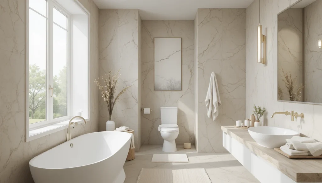 Luxury Bathroom & Shower Design Ideas 2 Bathroom featuring calming neutral color palette with soft white and beige tones.