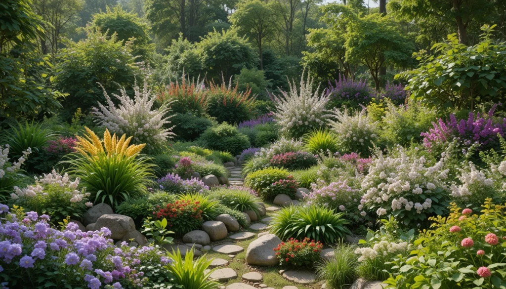 Home Garden Ideas for a Beautiful and Peaceful Outdoor Space 3 Garden filled with native plants and colorful flowers thriving in a warm climate.